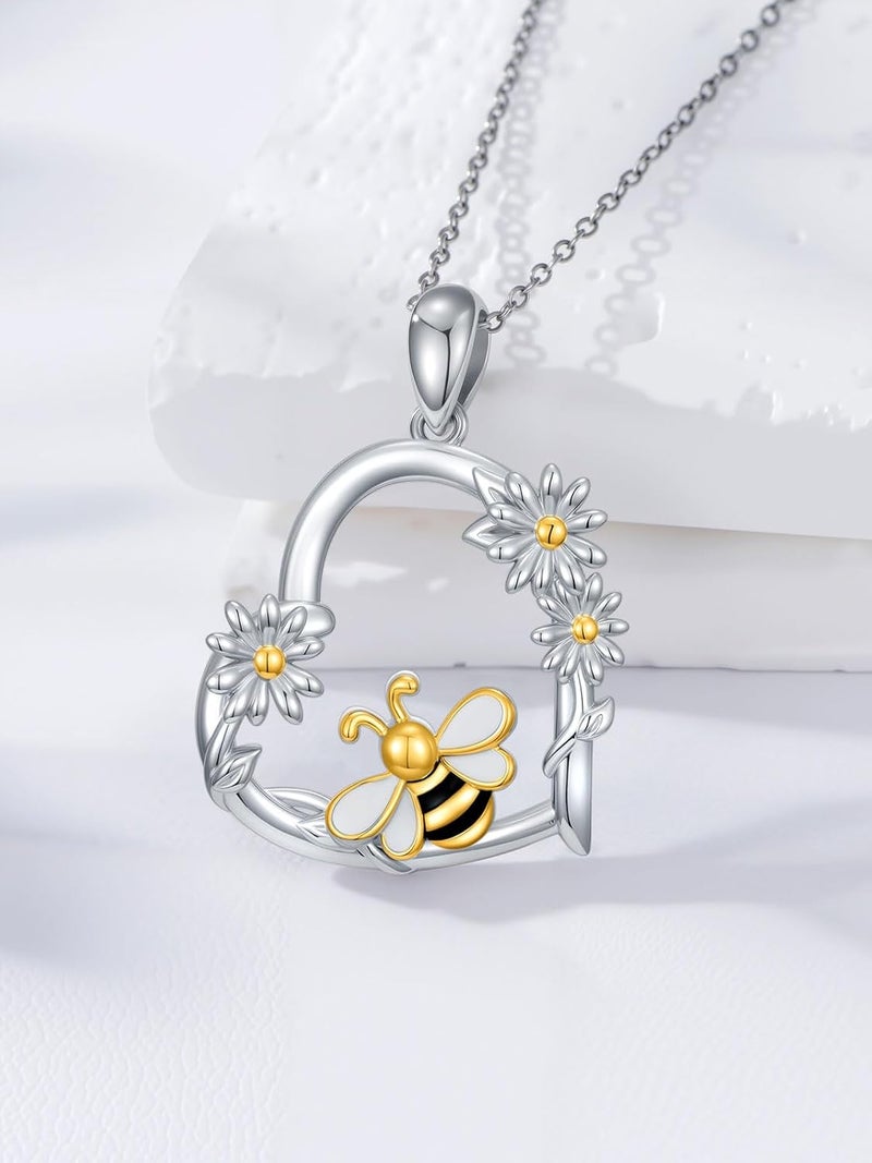 Cargari Store Dragonfly/Butterfly/Elephant/Hummingbird/Axolotl/Horse/Panda/Bee necklace for Women 925 Sterling Silver Heart Pendant Necklace Animal Jewelry Gifts for Women - Image 2